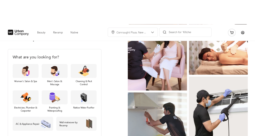 urban company full web page