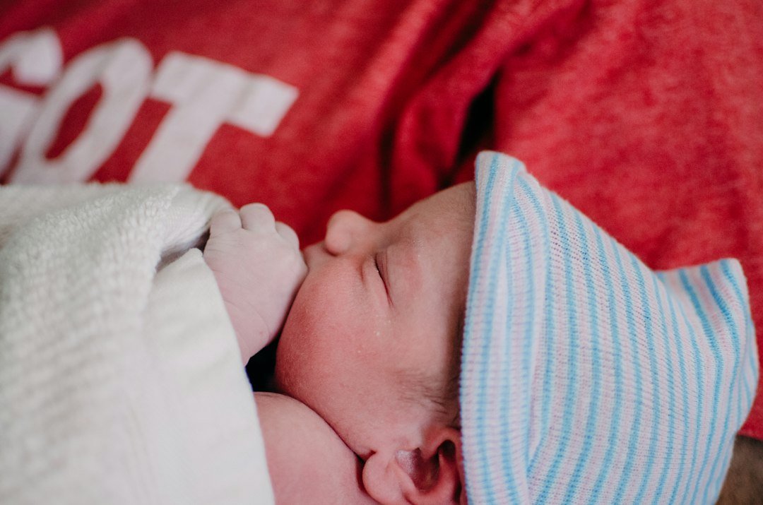Newborn baby sleeping peacefully